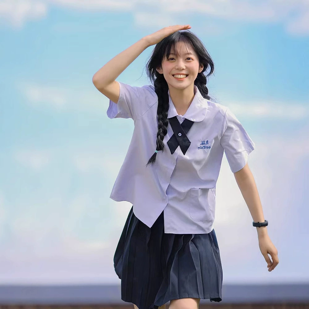 Тайская тайская школьная форма рубашка с короткими рукавами женская jk униформа школьный стиль
