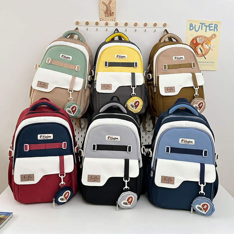 Trendy Color Block Backpack For Teens - Large Capacity School Bag With Breathable Cushion Straps & Stylish Prints_voghion.com