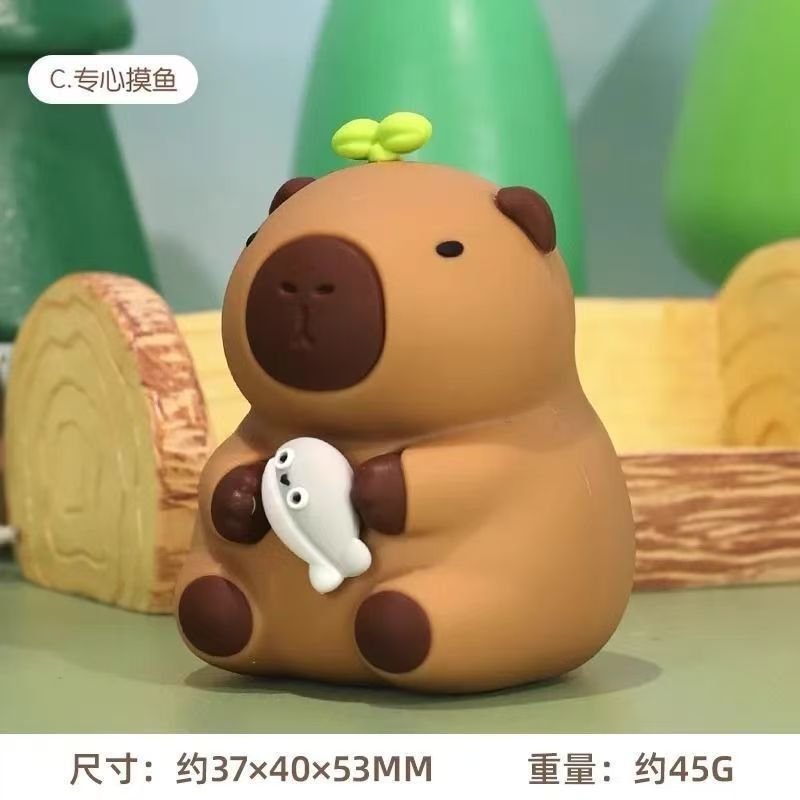カピバラのカピバラのテーブルの上の小さい置物のミニ情緒の安定のステーションの解凍の装飾品は女子の神器を癒します。|undefined