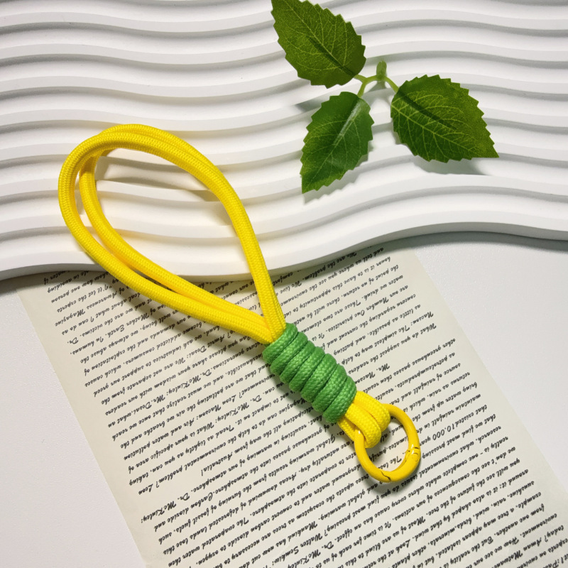短款拼色双绳打结编织挂绳手机防丢手机绳腕带汽车钥匙扣多巴胺|undefined