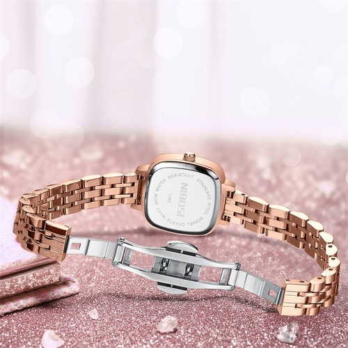 Nibosi Fashion Retro Diamond-Studded Small Green Women's Watch with French High-End Style