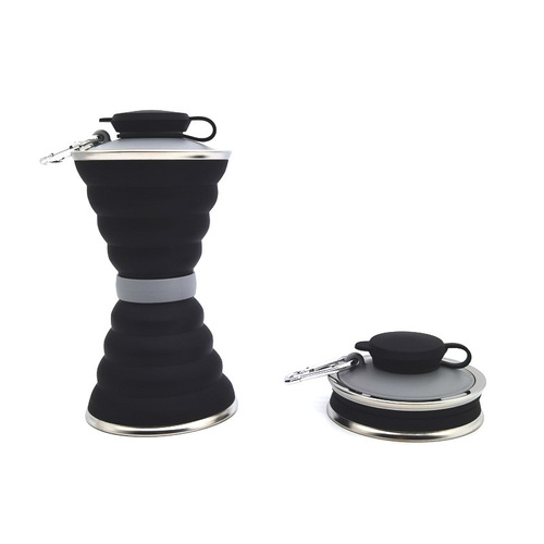 Cross-border exclusive outdoor sports silicone folding water cup travel portable bottle telescopic compression kettle wholesale