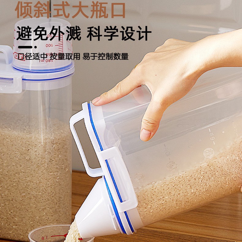 Barril de arroz doméstico tanque de almacenamiento a prueba de insectos a prueba de humedad tanque de sello de harina barril de almacenamiento de granos gruesos barril de granos gruesos barril de mijo al por mayor