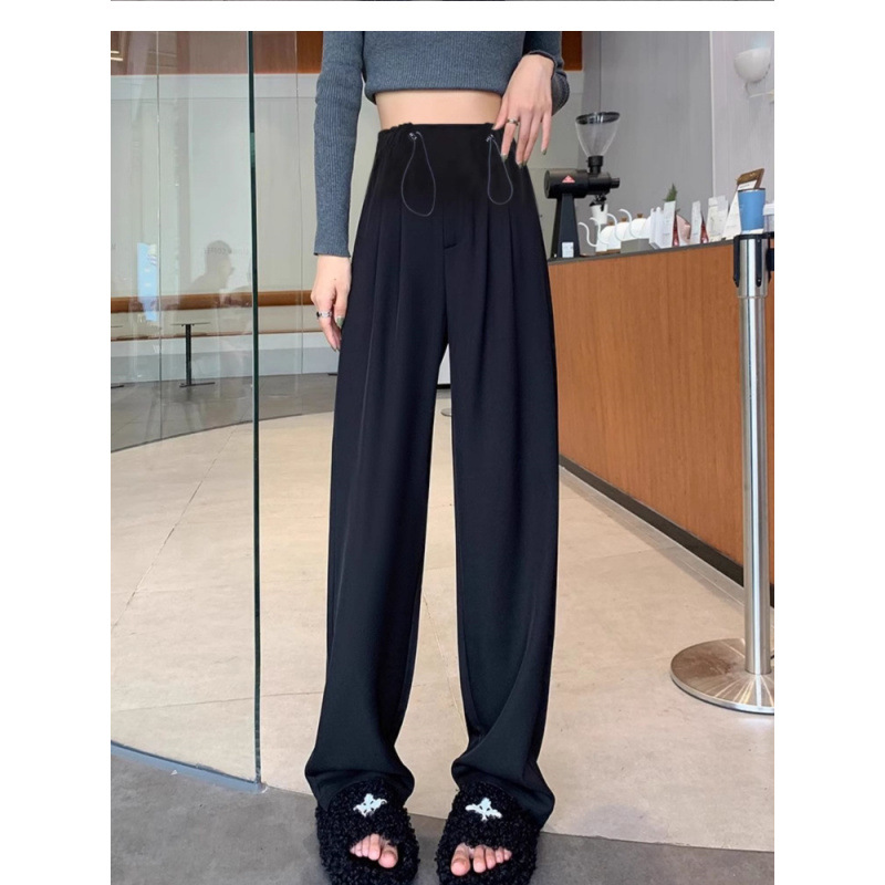 Autumn summer trousers, spring suit with belly support, drawstring