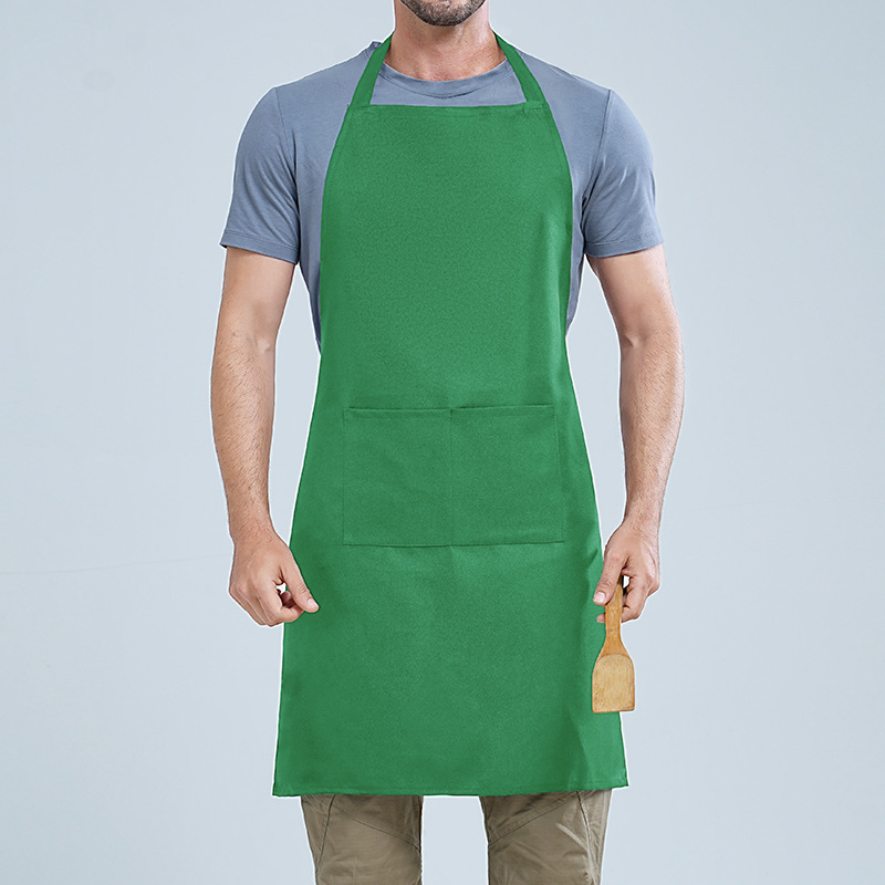 Transfronterizo Amazon halter poliéster delantal logotipo personalizado restaurante occidental café ropa de trabajo hogar cocina delantal