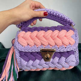 跨境爆款女士手提包包泫雅女士链条斜跨包手工钩织手提流苏包批发