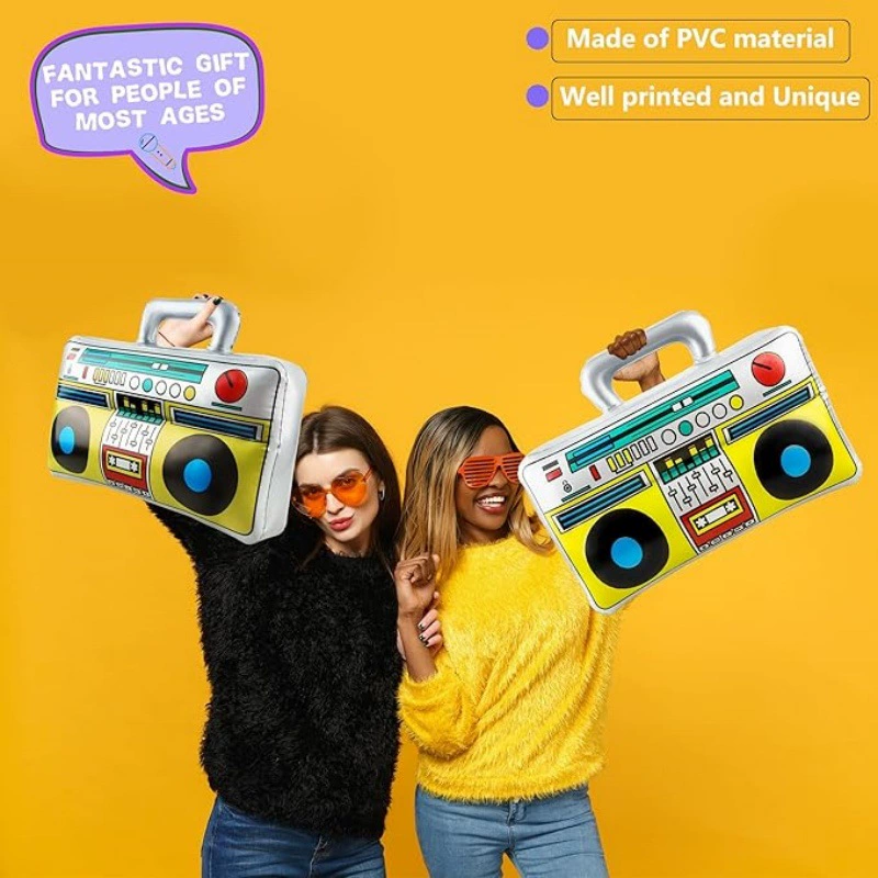 Надувная ПВХ-колонка, надувное радио для вечеринок в стиле 80-х и 90-х годов, хип-хоп аксессуары