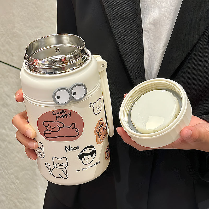 大口径高颜值保温可爱原创学生猫咪316保温杯便携不锈钢大容量|undefined