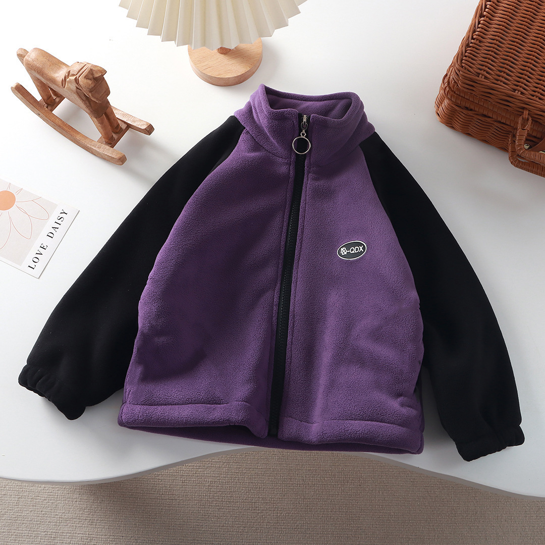 Niños con chaqueta de lana gruesa otoño y invierno, hombres y mujeres con ropa de algodón de invierno coreana, camisa con cremallera