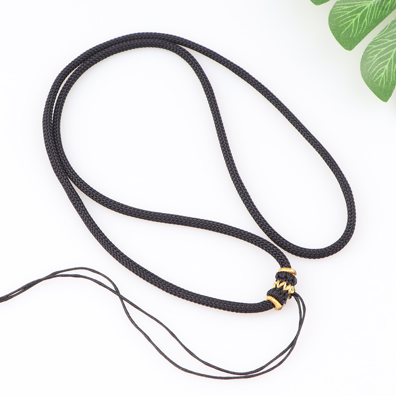 结实粗款固定款项链绳子玉牌脖子毛衣链手编男士翡翠玉坠吊坠挂绳