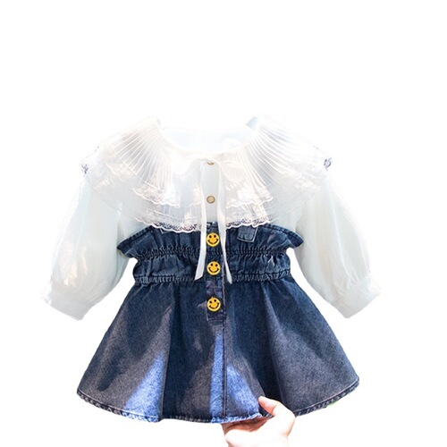 1-8 year old baby girl fashionable vest dress girls spring new style 3 girls baby fashion denim vest dress