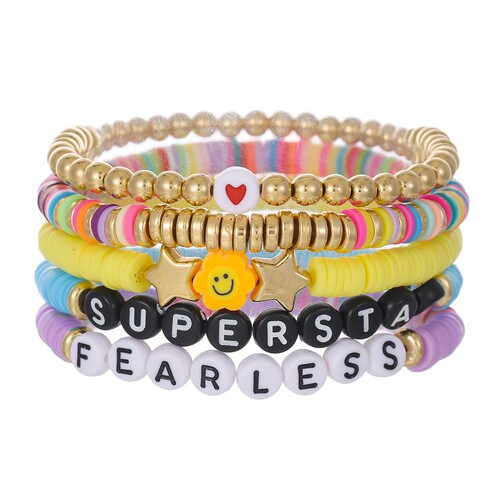 European and American hot selling Taylor Music 1989 polymer clay bracelet bohemian style letter set bracelet wholesale