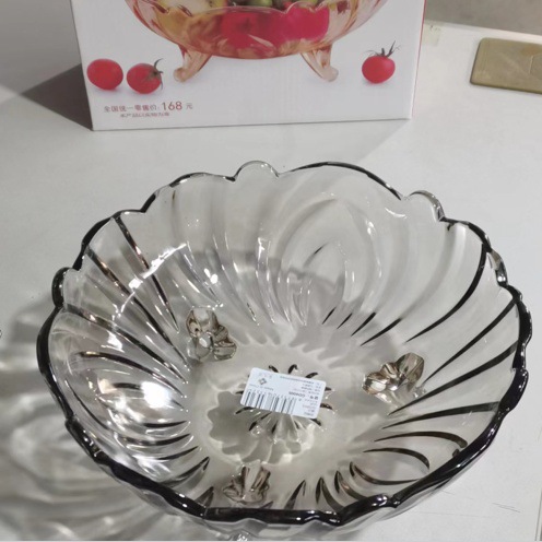 Plato de fruta hogar sala de estar placa de vidrio europeo simple hogar nuevo cristal mesa de café plato de fruta caramelo melón semillas placa