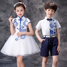 儿童学生合唱服青花瓷朗诵演出服六一表演服装小学生大合唱演出服