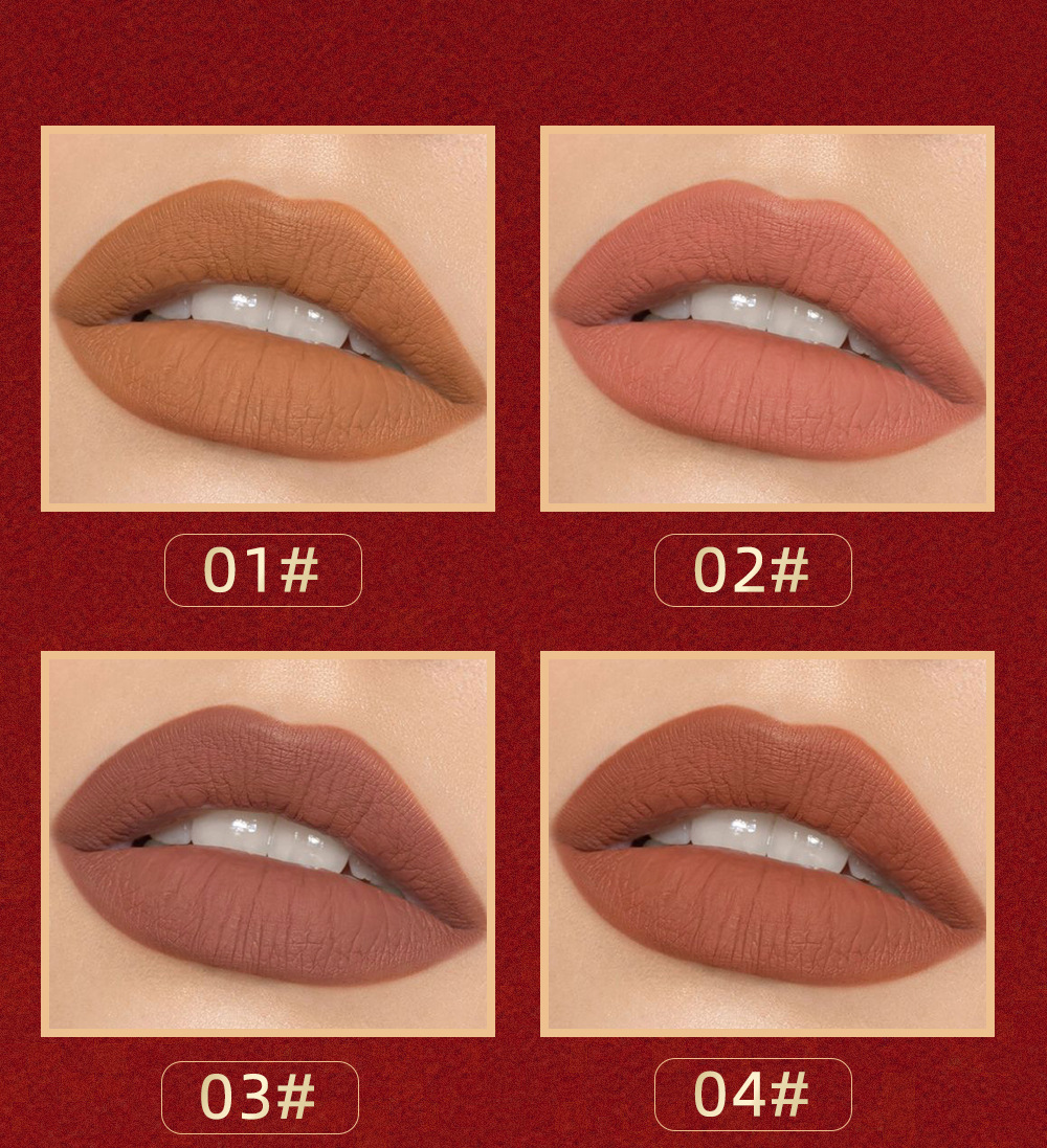 QIBEST Lazy Lip Lipstick is not easy to fade, has a long-lasting matte finish, and does not stick to the rim of the cup. Wholesale undefined