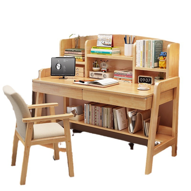 Mesa de estudio de niños de madera maciza mesa de escritorio estante de escritorio de escritorio de dormitorio de estudiantes de secundaria y secundaria