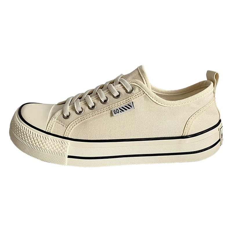 Korean-style Mango Head Canvas Shoes Women's 2022 Summer New Lace-up Thick-soled Flat Sneakers All-match Ugly Cute Casual Shoes