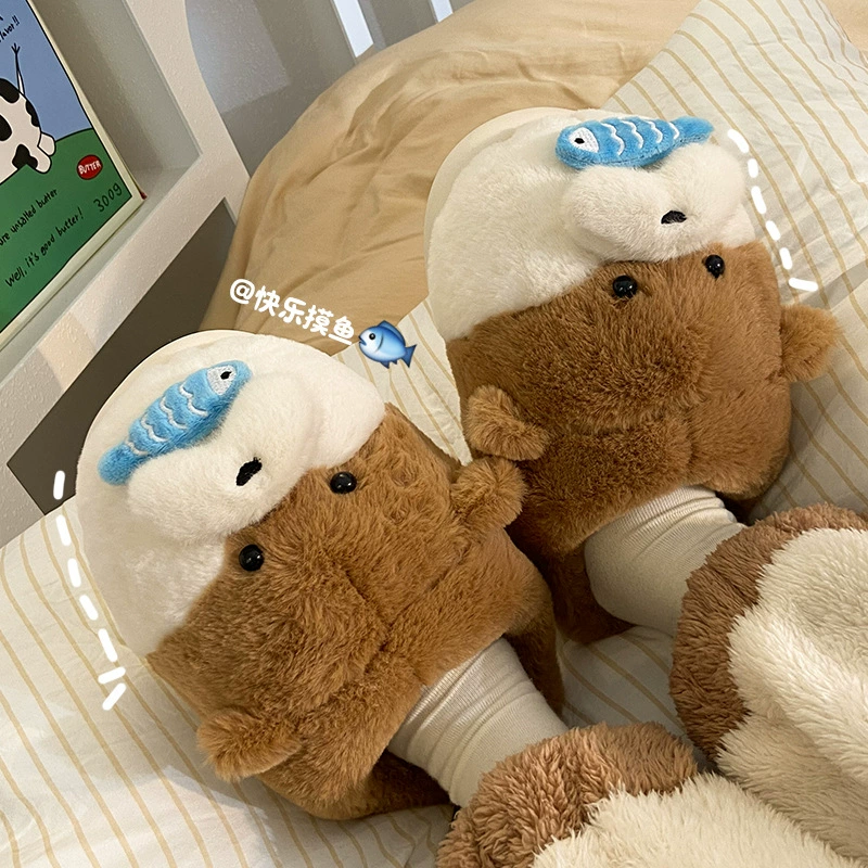 Зимние тапочки женские милые 2024 новые хлопчатобумажные тапочки пара теплая комнатная домашняя обувь осень и зима