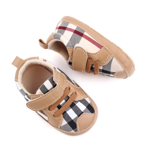 0-1 year old fashionable baby shoes plaid baby shoes comfortable soft sole baby toddler shoes spring and autumn 2655