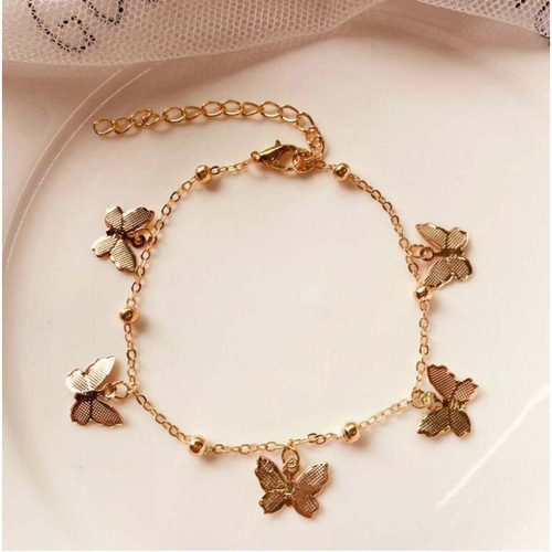 European and American Cross-border International Trade Accessories New Style Beach Sandal Foot Jewelry Hollow Butterfly Pendant Bracelet