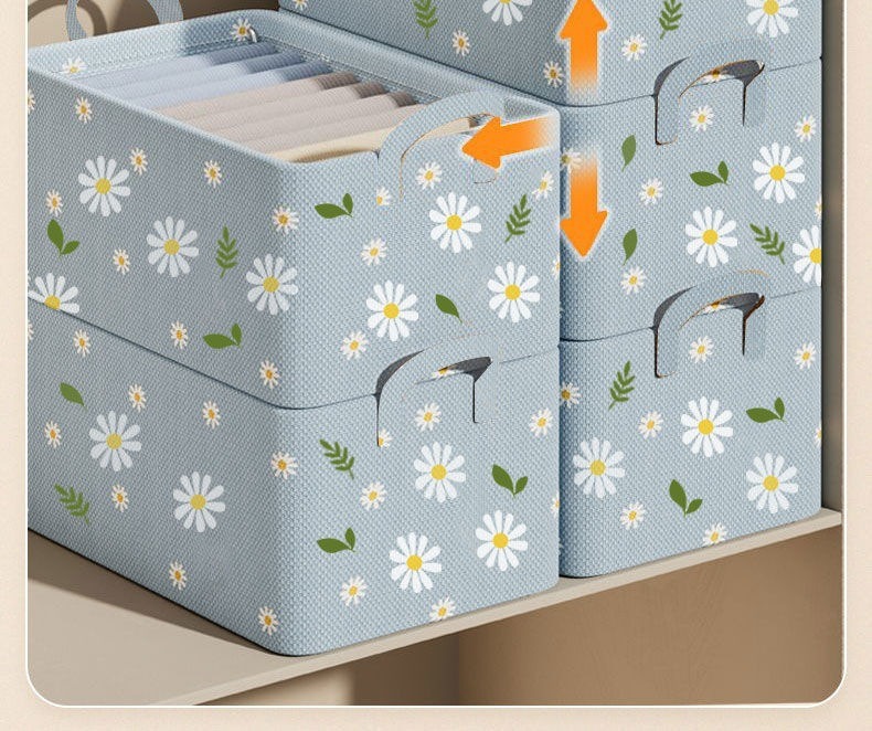New Dustproof Storage Box Wardrobe Drawer Non-woven Fabric Large Capacity Storage Box Fabric Hand Foldable Storage Box