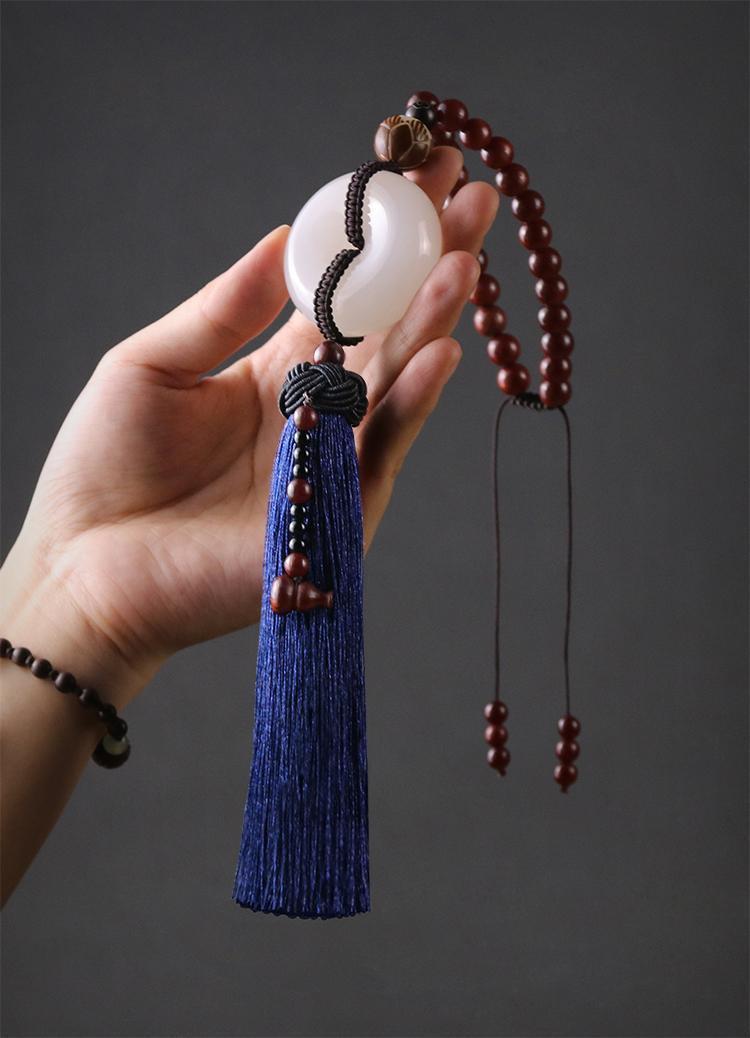 Suitable for Mercedes-Benz BMW Audi High-end Jade Car Pendant Car Hanging Ornaments for Men and Women Safety Creative Hanging Ornaments