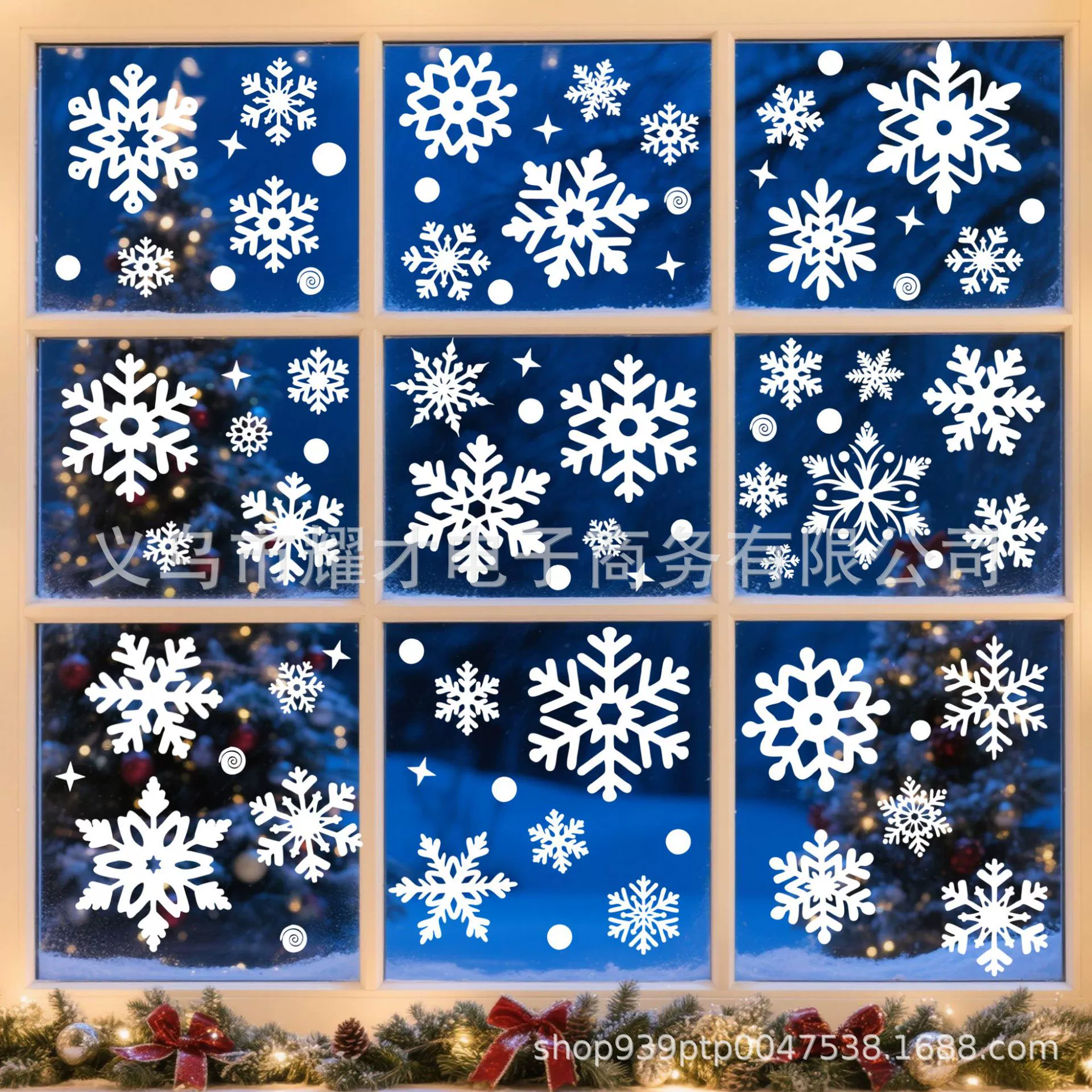 2026 новых рождественских украшений, снежинки, электростатические наклейки, оформление сцены, стеклянные двери, окна, настенные наклейки, трансграничные