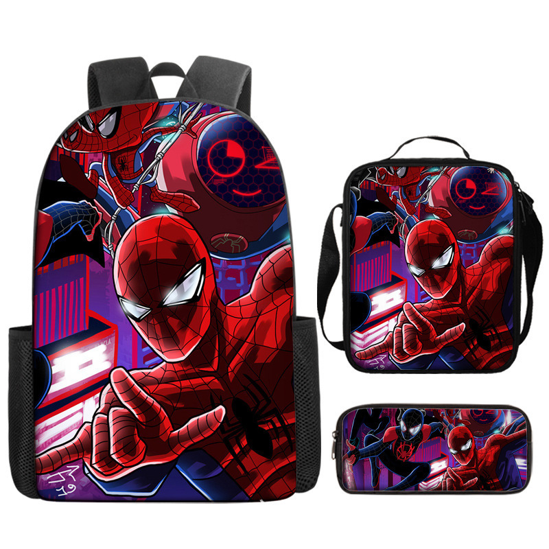 Cross-border nuevo Marvel Spider-Man mochila de estudiantes de primaria y secundaria mochila de dibujos animados de gran capacidad mochila de almuerzo
