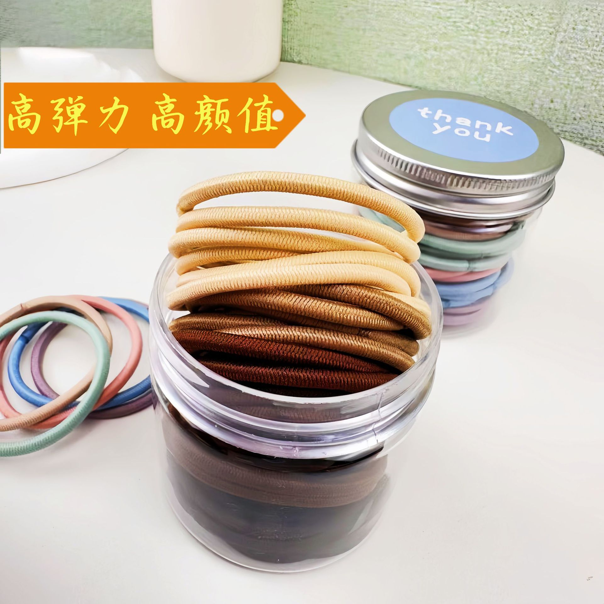 30 piezas de alta elasticidad otoño invierno fundación sin costura correa gruesa no daña el cabello de niños adultos atado alta cola de caballo gran anillo cabello