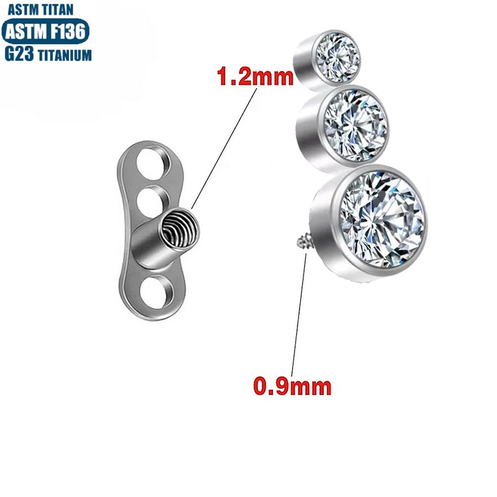 16G labret stud size and finish detail