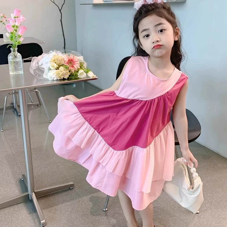 Платье для девочек Летнее платье 2024 новая детская одежда шифон юбка большая девочка летнее платье принцессы
