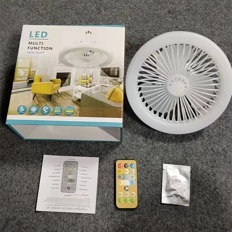 2025 nueva luz de ventilador e27 luz de ventilador de boca de caracol aromaterapia de múltiples velocidades aire de cambio de tres colores luz de ventilador led universal