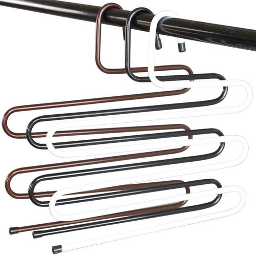 Magic Pants Rack Multi-functional S-shaped Multi-layer Stainless Steel Pants Rack for 5-layer Wardrobe Drying and Hanging Clothes Rack
