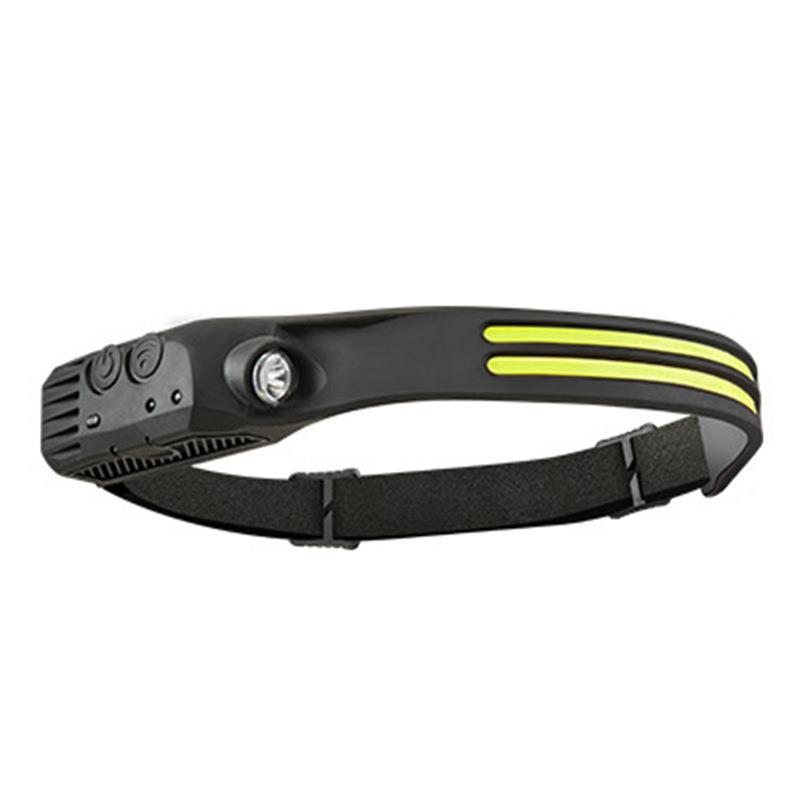 Linterna frontal COB con sensor de movimiento – Silicona, USB recargable, ideal para running nocturno
