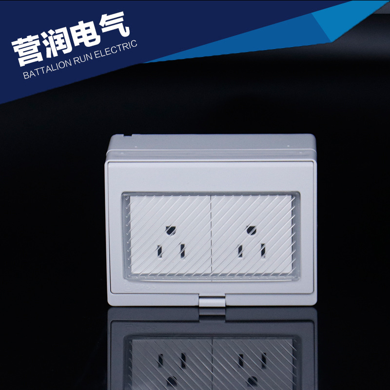 厂家直供 防水明装两位美式单控组合开关插座 工业插座