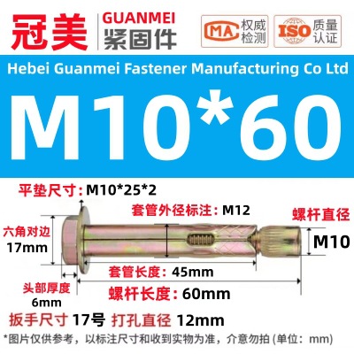 Анкерный болт Guanmei стандарт GB 10х60