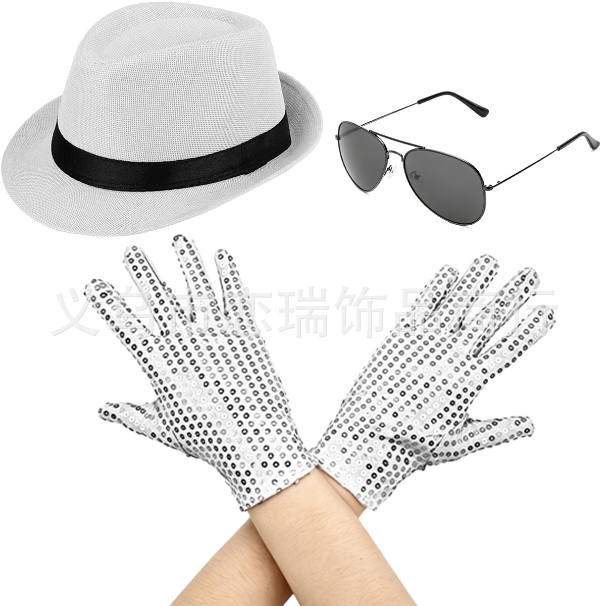 70s DISCO espectáculo accesorios esquinilla sombrero corbata guantes cinturón hombre conjunto Xiaoyin TEMU en stock