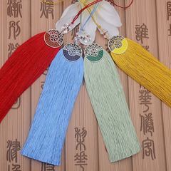 Lingzhen New Enamel Silver Snowflake Hat Tassel Pendant Ancient Chinese Hanfu and Cheongsam Collar Tassel