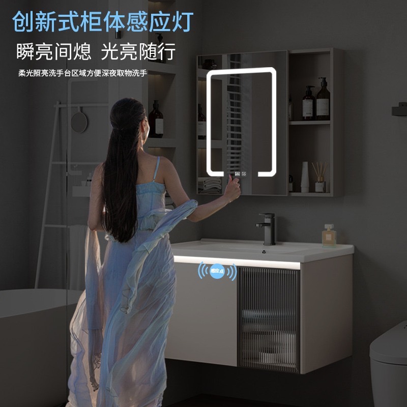 Espacio de aluminio cuarto de baño combinación Hotel Roca Placa de lavado integrado mesa de lavado baño lavabo cuenca transfronteriza