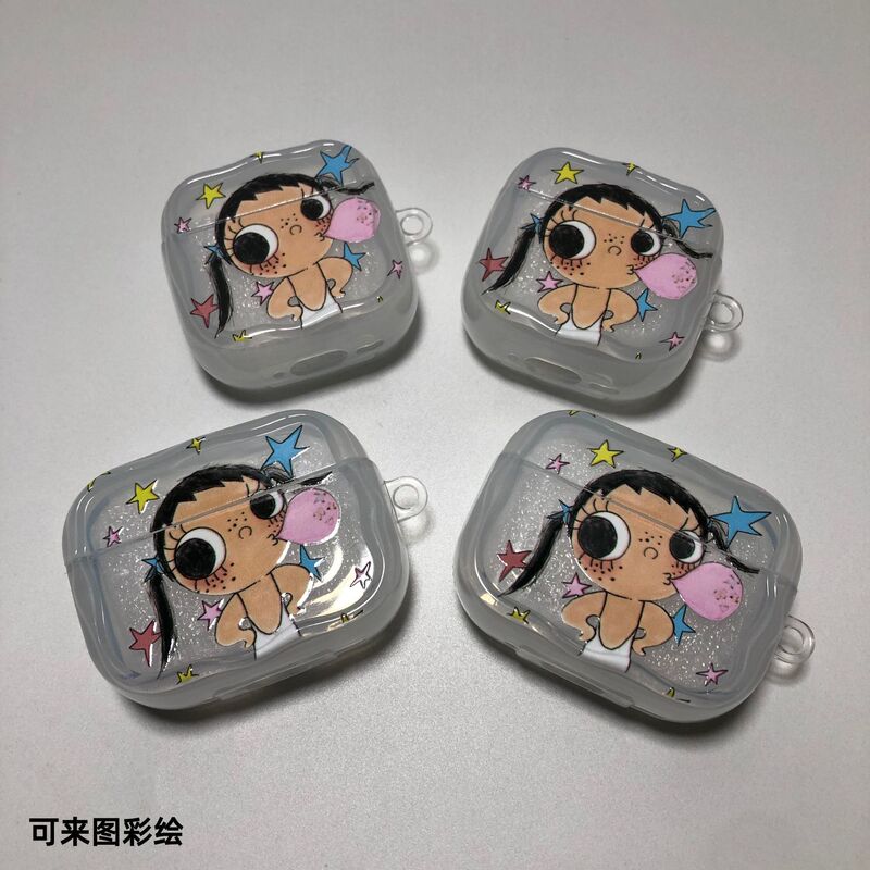 Bubble Blowing Xiaoyu Apple Earphone Protective Cover Airpods1234Pro23 Jade Transparent Cream Pattern Earphone Case