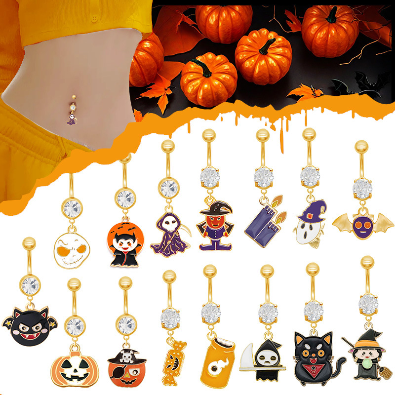 Piercing ombelico strega cartoon per gioielli feste halloween_voghion.com