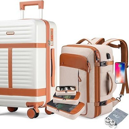 New Amazon Zipper 20inch Luggage Suitcase Gradient Three-Piece Suit Thickened Expansion Layer Student Travel