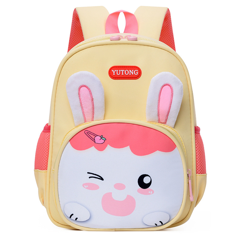 Cutie conejo niña mochila transpirable dibujos animados mochila de jardín de infantes niños 3 años 5 años mochila ligera