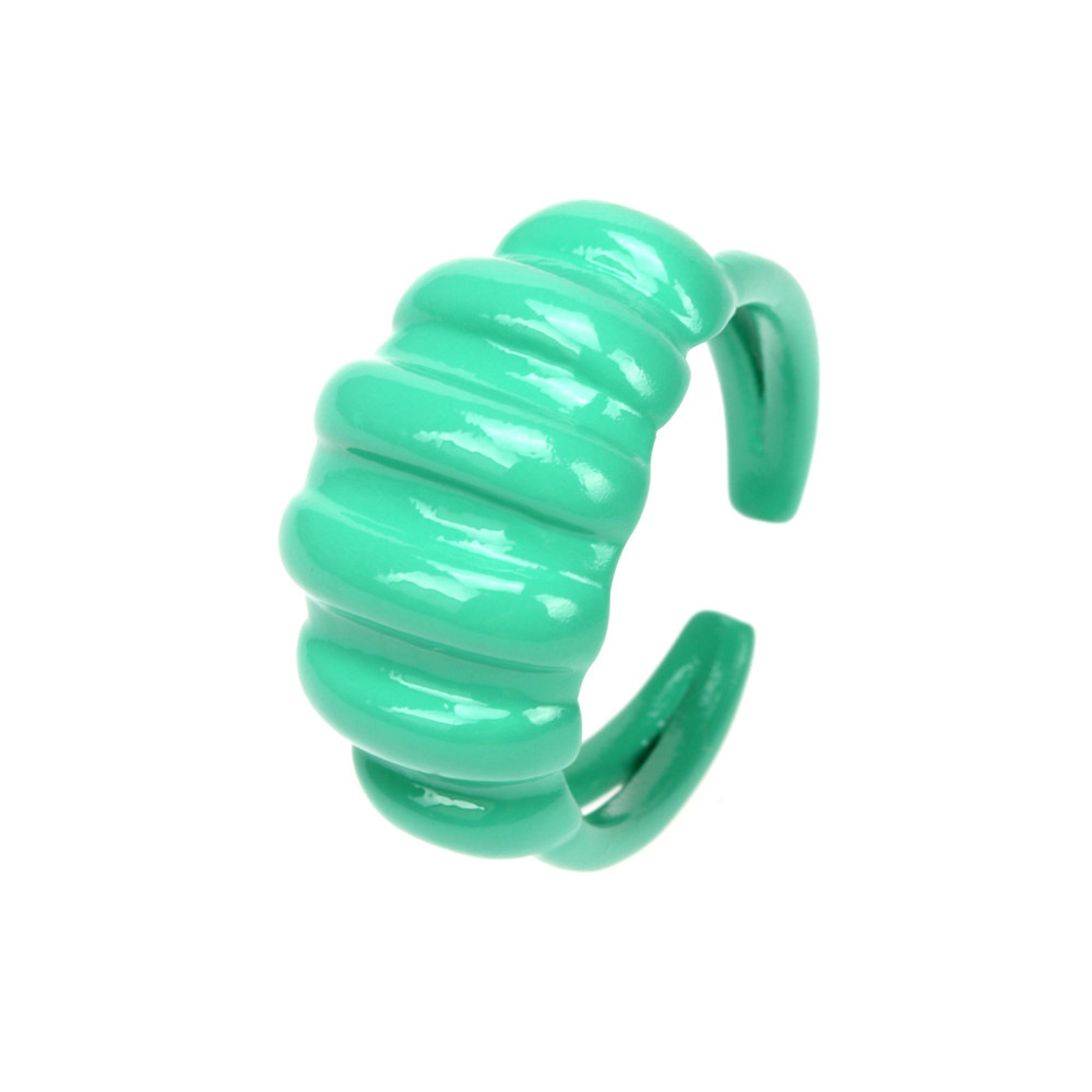 Fashion Creative Candy Color Green Dripping Oil Heart-shaped Adjustable Ring display picture 2