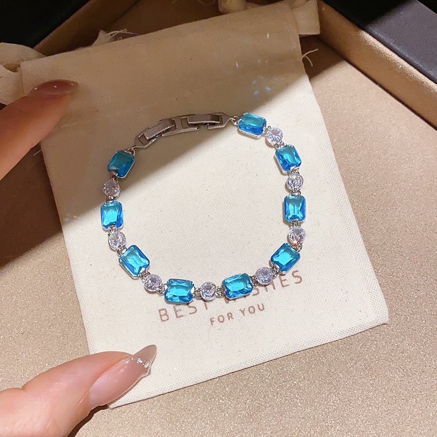 48 pulseras - plata - azul