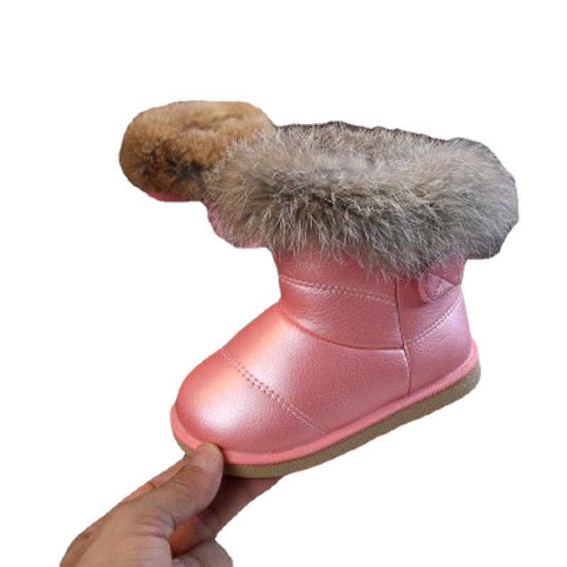 Children's snow boots are waterproof in winter, plush and thickened to keep warm. Baby's anti-skid boots are for girls,_voghion.com