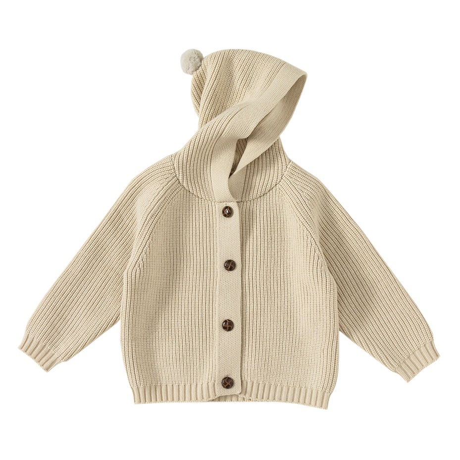 Youbao ropa para niños suéter para niños primavera y otoño niños y niñas cárdigan de punto con capucha de color sólido chaqueta para niños QY82005