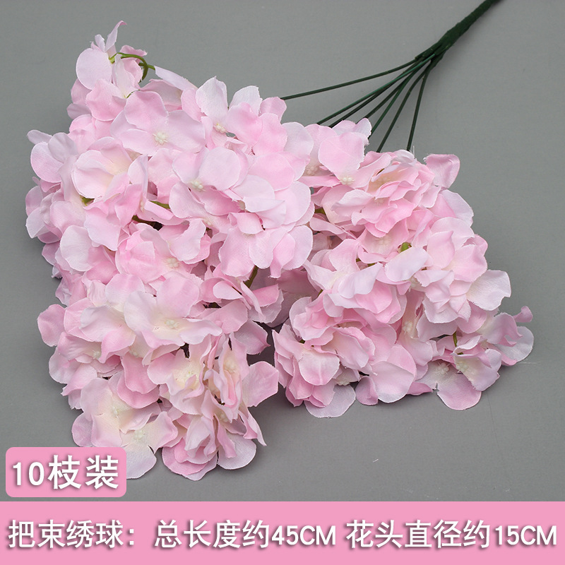 10 flores rosadas bodas flores de seda decoración floral flores falsas hortenida Wenxin Road Artes florales otros