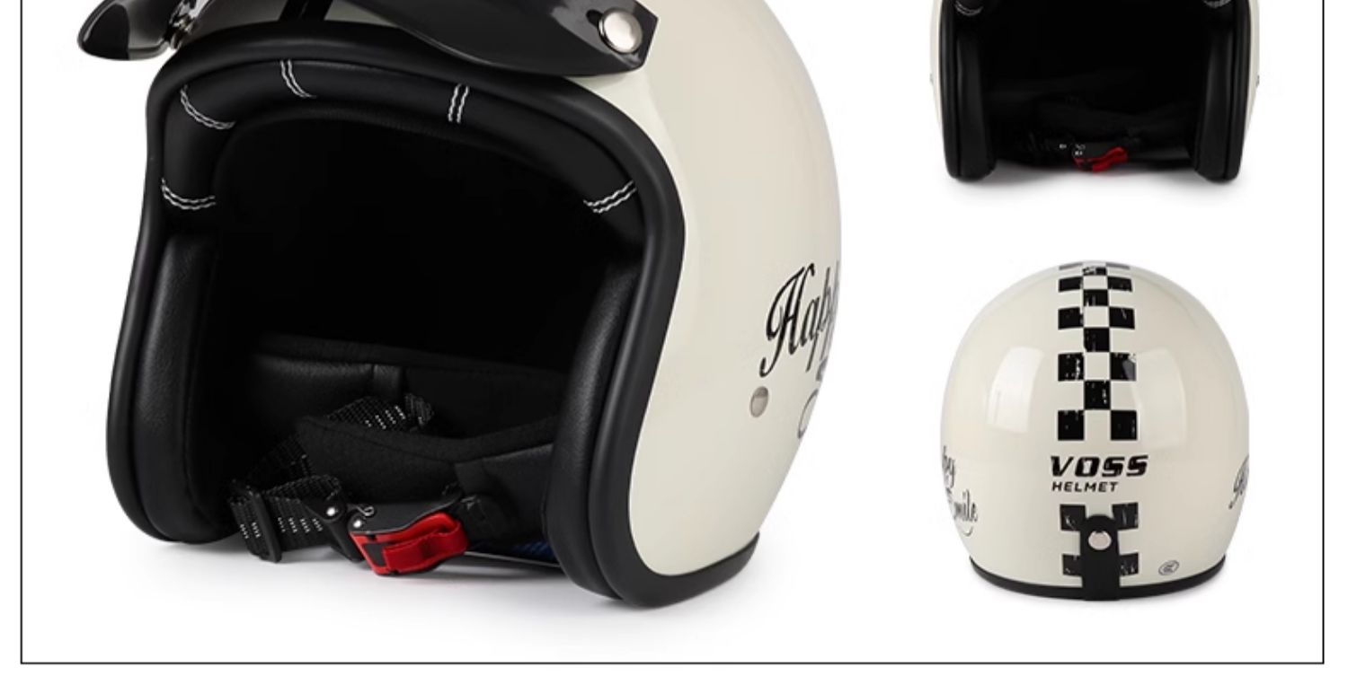 3C Certified Retro 3/4 Motorcycle Helmet - Cruiser, Electric Bike