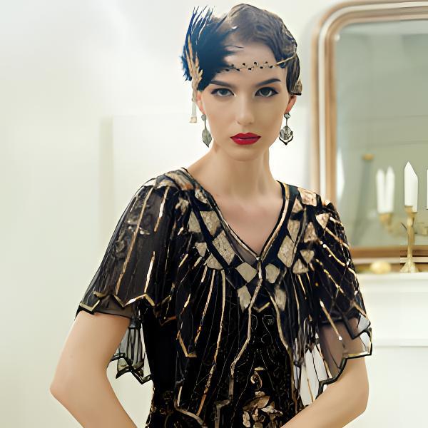 European and American 1920S Patty Party Shiny Beaded Sleeveless Cardigan Small Shawl Sequin Chal Nupci